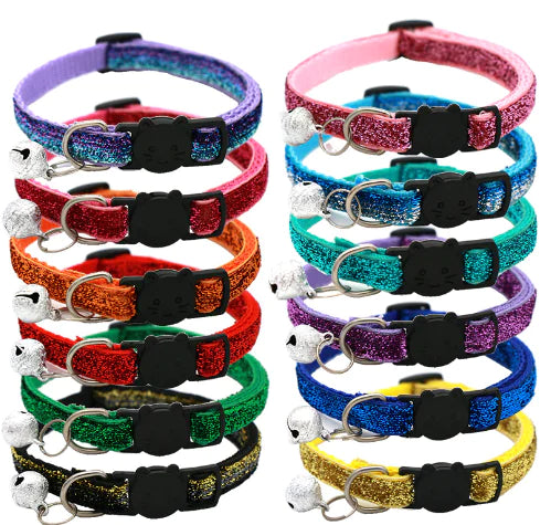 Adjustable Colorful Cat Collar with Bell