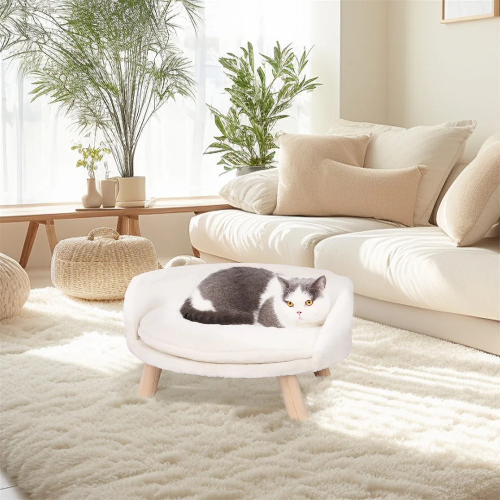 Plush Luxury Cat Bed with Cozy Cushion Pad