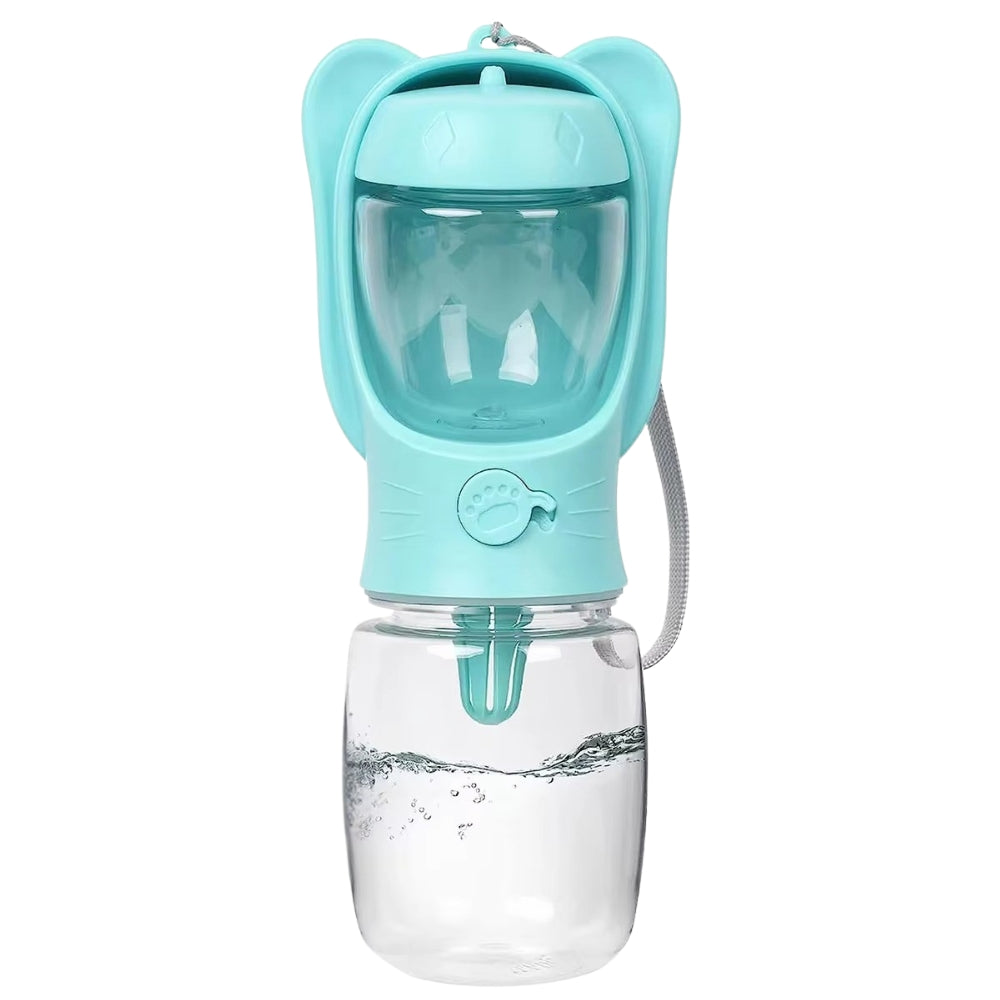 2 in 1 Dog Water Bottle with Food Container and Leak Proof Travel Dispenser