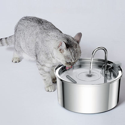 Stainless Steel Pet Water Feeder Cat Dog Automatic Filter Fountain