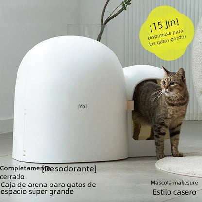 Closed Large Cat Litter Box with Odor Control