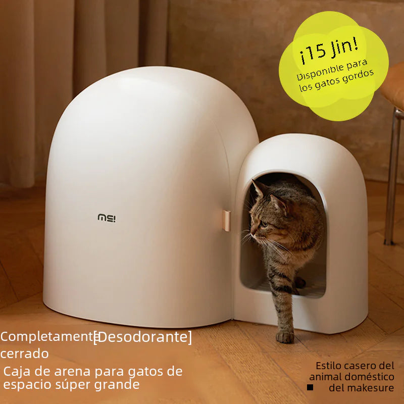 Closed Large Cat Litter Box with Odor Control