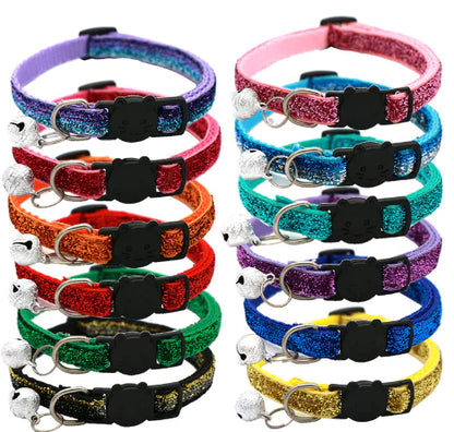 Adjustable Colorful Cat Collar with Bell